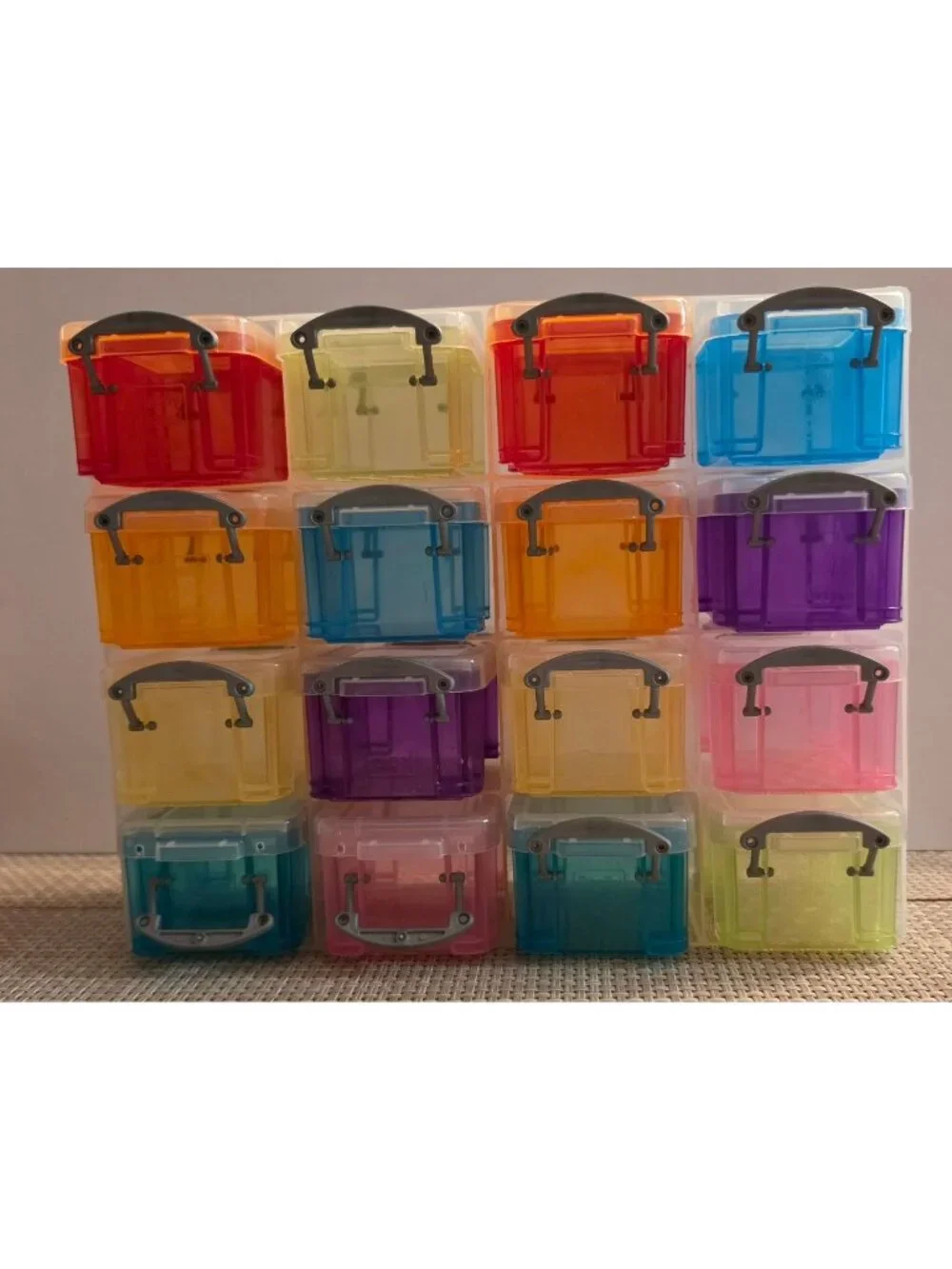 REALLY USEFUL BOX ORGANIZER 16 MINI STORAGE BOXES 0.14L CRAFT BEAD ART CLASSROOM